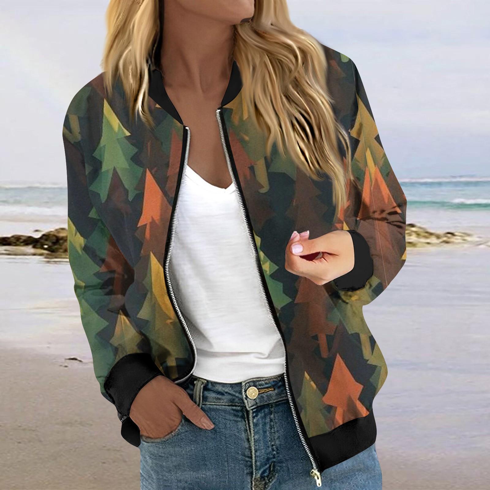 

Куртки женские с длинным рукавом, легкие, на молнии, укороченные, с принтом, верхняя одежда, повседневные, стеганые куртки с карманами M