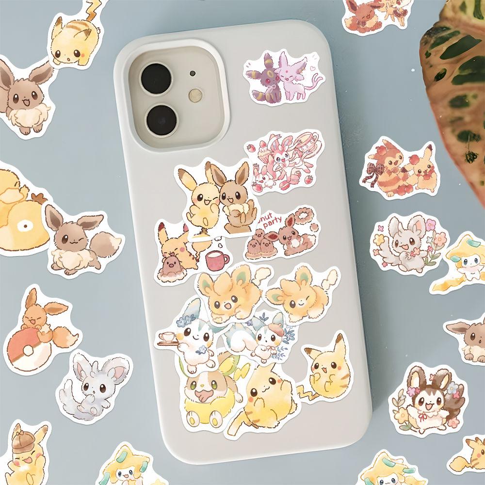 80pcs Pokemon Anime Stickers Pikachu Laptop Skateboard Scrapbook Suitcase Bike Kawaii Sticker Guitar Phone Cartoon Kid Gift Toys
