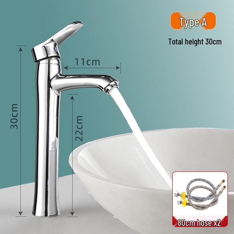 TLXT Tall Countertop Hot & Cold Basin Mixer Faucet
