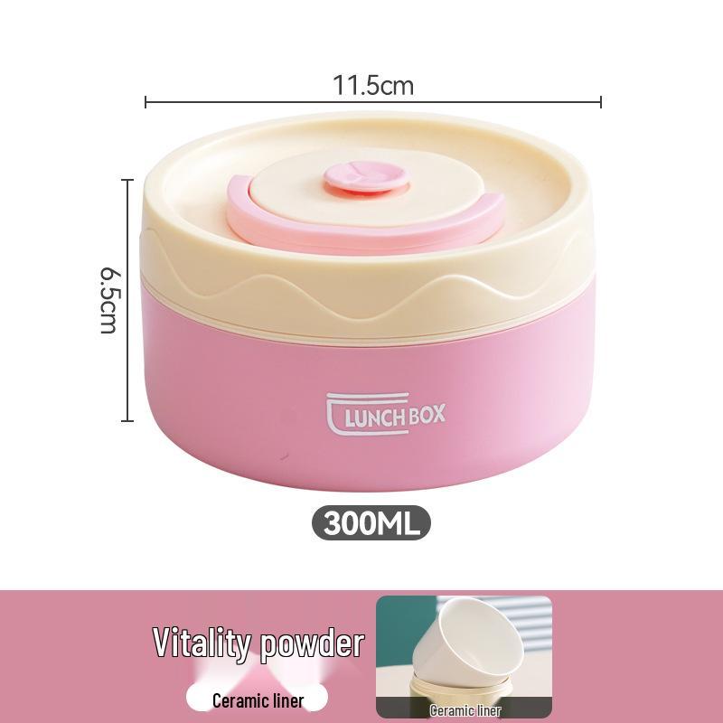 Microwaveable Insulated Ceramic Bento Lunch Box - Portable, Multi-Layer for Students and Office Workers