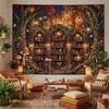 Alchemist'S Forest Archive Tapestries Secret Wizardry Library Tapestries Mystic Potion And Crystal Wall Tapestry Enchanted Study