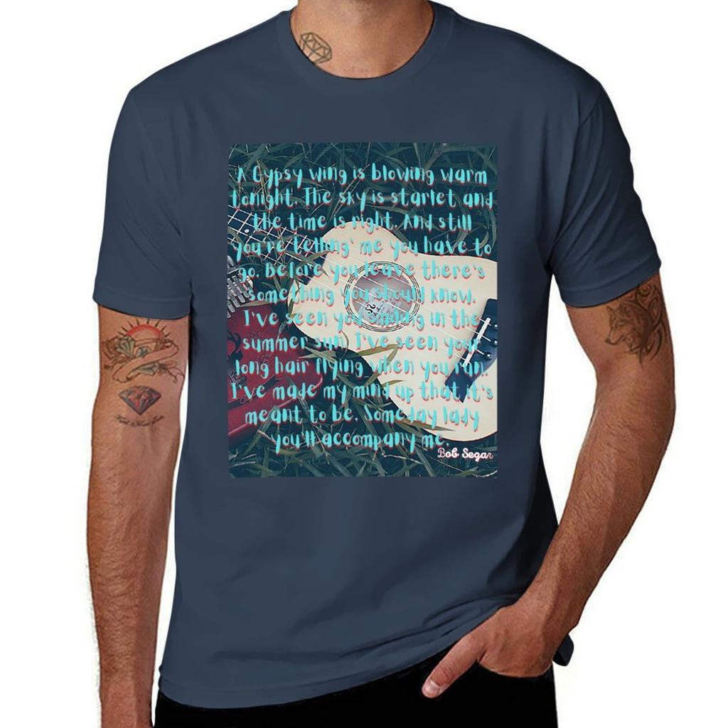 Band Bob Segar Musicsomeday Lady Youll Accompany Me Tshirt T Shirts For Unisex Pack Cotton Unisex T Shirt Heavy Cotton Tshirt