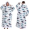 Autumn and winter sports and leisure warm TV blanket senior women's plush comfortable soft bathrobe warm fluffy robe