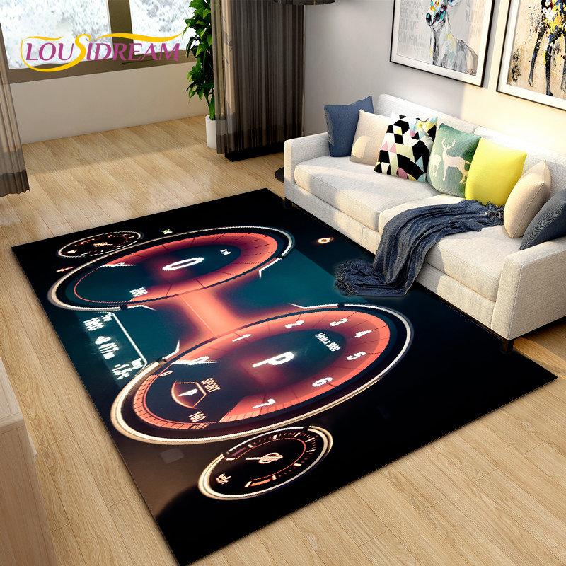 3D Car Racing Dashboard Area Rug,Carpet Rug for Living Room Bedroom Sofa Kitchen Doormat Decoration,Kids Play Non-slip Floor Mat