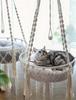Pet Hammock Cat Swing Hand Woven Cotton Rope Cats Hanging Basket  Kitten Hanging String Den Indoor Pend Nest Pets Supplies