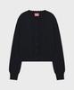 SINOON Mixed Cable Scallop Knit Cardigan (Navy)