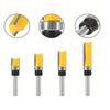 4pcs,1/4-Inch Shank Bearing Guided Pattern Router Bit - Woodworking Edge Trimming Tool with Double-Edged Straight Cutter
