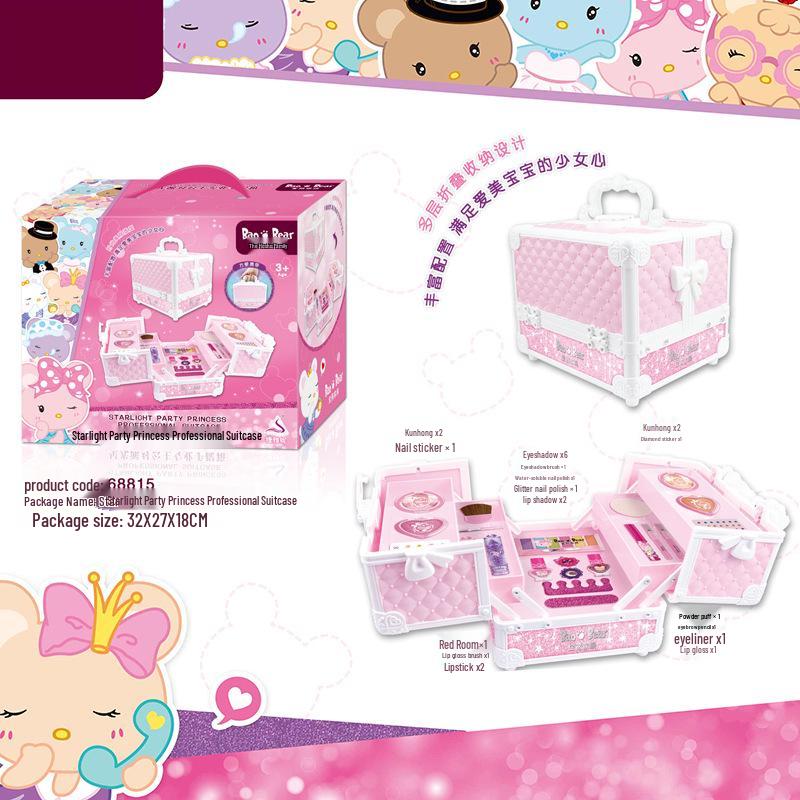 Jieyani Princess Makeup Set for Kids - Pretend Play Kit with Lipstick and Nail Polish