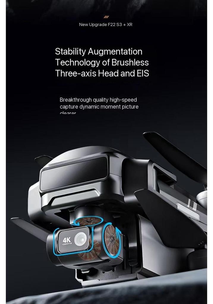 SJRC F22S Drone with 3XR Screen Controller, 8K HD Camera, Three-Axis Gimbal, Long Endurance, Foldable Design.