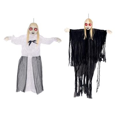 Sound Activated Skeleton Hanging Decoration Voice-Activated Skeleton with Sound Effect For Porch Yard Lawn Garden