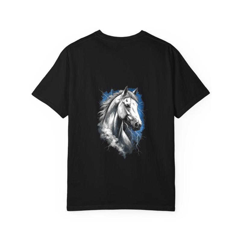 White T Shirt with Horse Head Print for Casual Wear