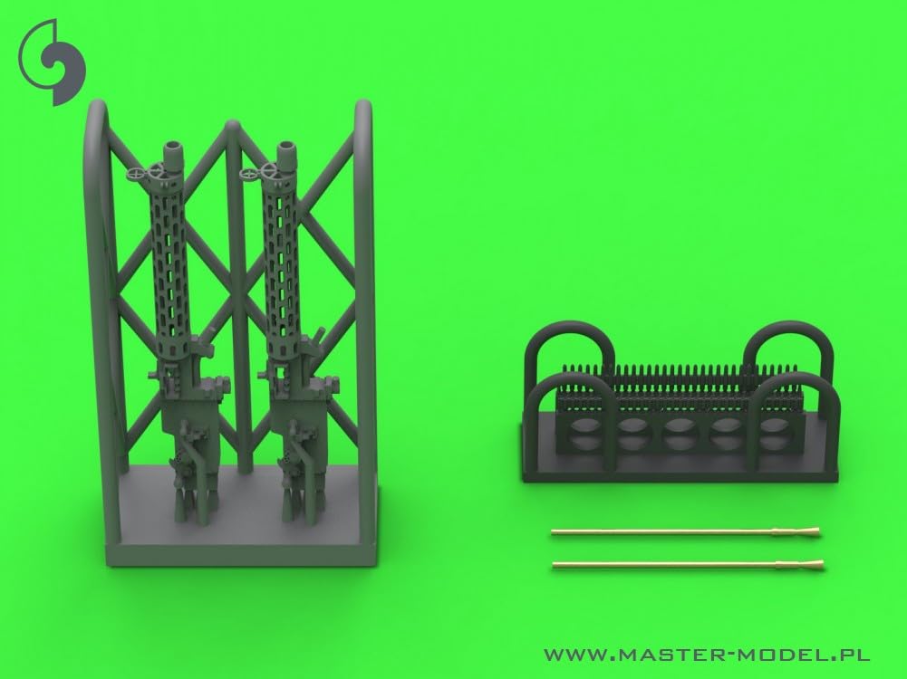 Master Model WWI German Spandau LMG Machine Gun Short Loading Handle Type Plastic Model Parts 1/72 08/15 (2 pieces) AM-72-169 (Airplane)