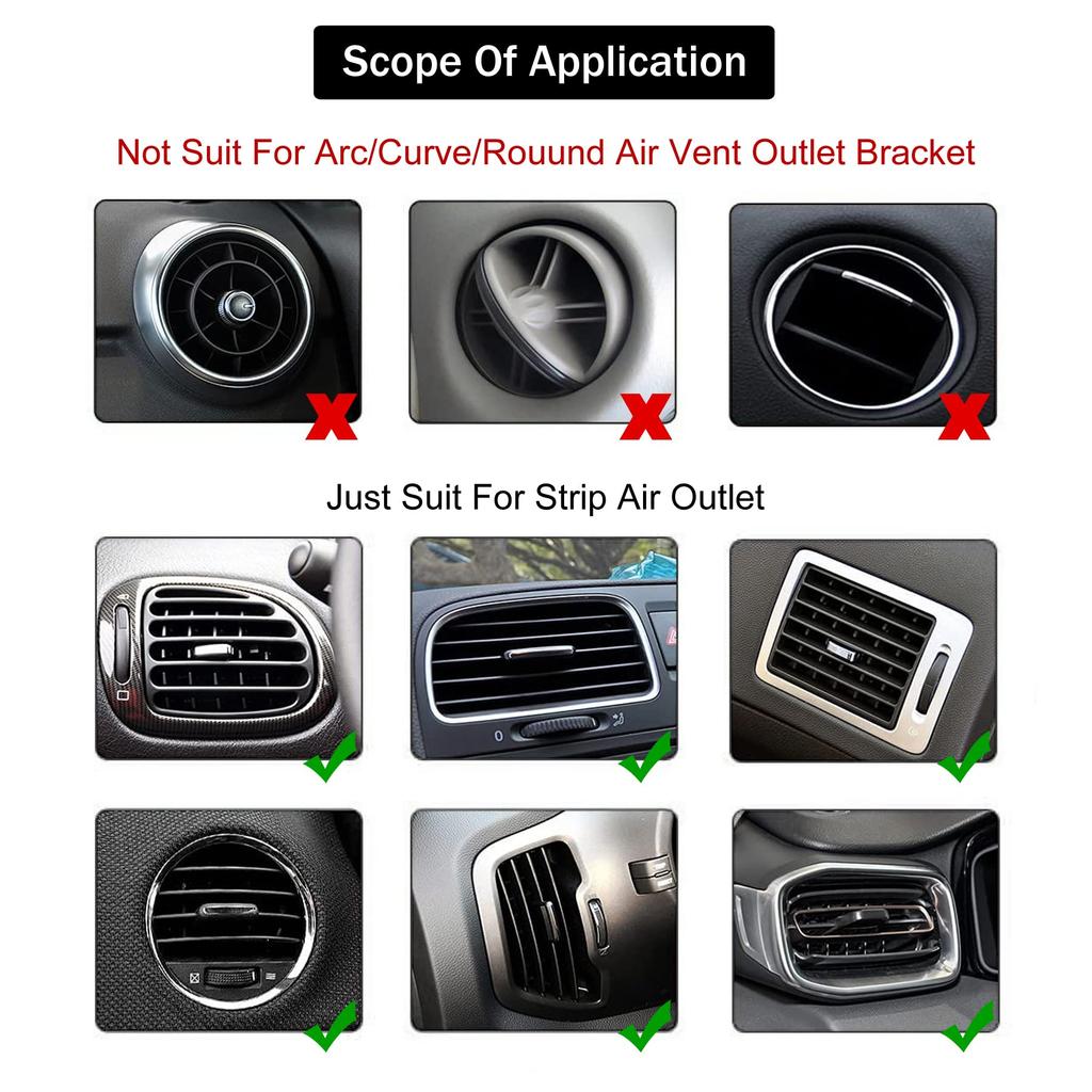 10Pcs U-shaped Car Air Outlet Decorative Strip Chrome-Plated PVC Car Interior Styling Decor Clip Trim Auto Interior Accessories
