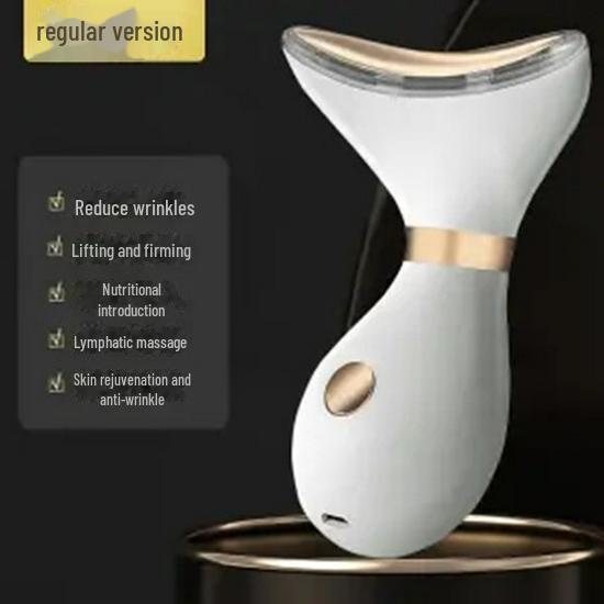 EMS Microcurrent Neck and Face Beauty Device: Removes Neck and Nasolabial Lines, Vibrates for Massage, Lifts and Tightens, Anti-Wrinkle.