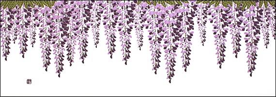 Dyeing Anbo Hand Towel Authentic Made In 35cm X 100cm "Wisteria Arbor" Purple, Dyed, 100% Cotton, Tokuoka, Japan,