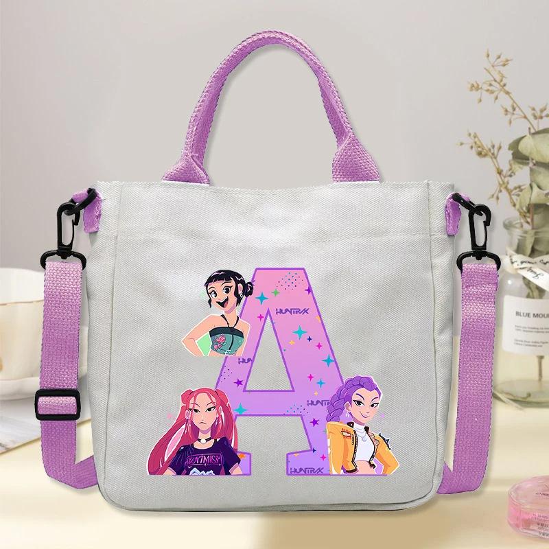Anime Cartoon Printed Student Commuter Handbag Large Capacity Portable Casual Canvas Bag