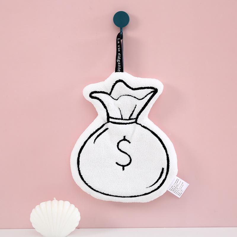 

Rock scissors cloth hanging hand towel bathroom water absorption quick drying thickened children s coral fleece soft and cute without shedding hair 20*24cm