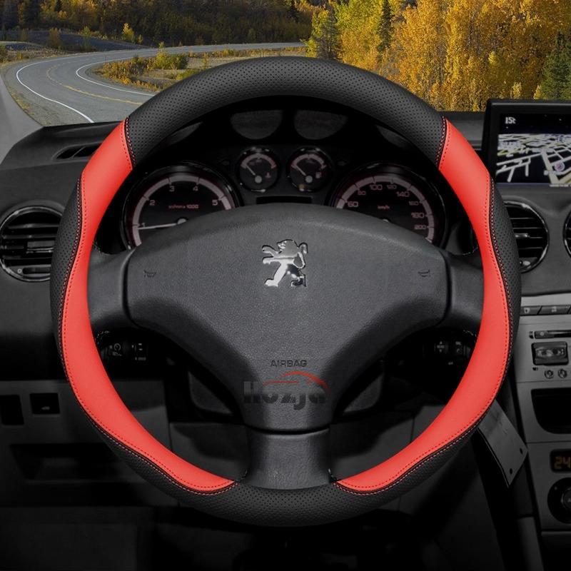 Leather Car Steering Wheel Cover for Peugeot 307 106 Partner 407 406 306 301 108 607 408 207 206 208 308 508 SW GT 2012 - 2025