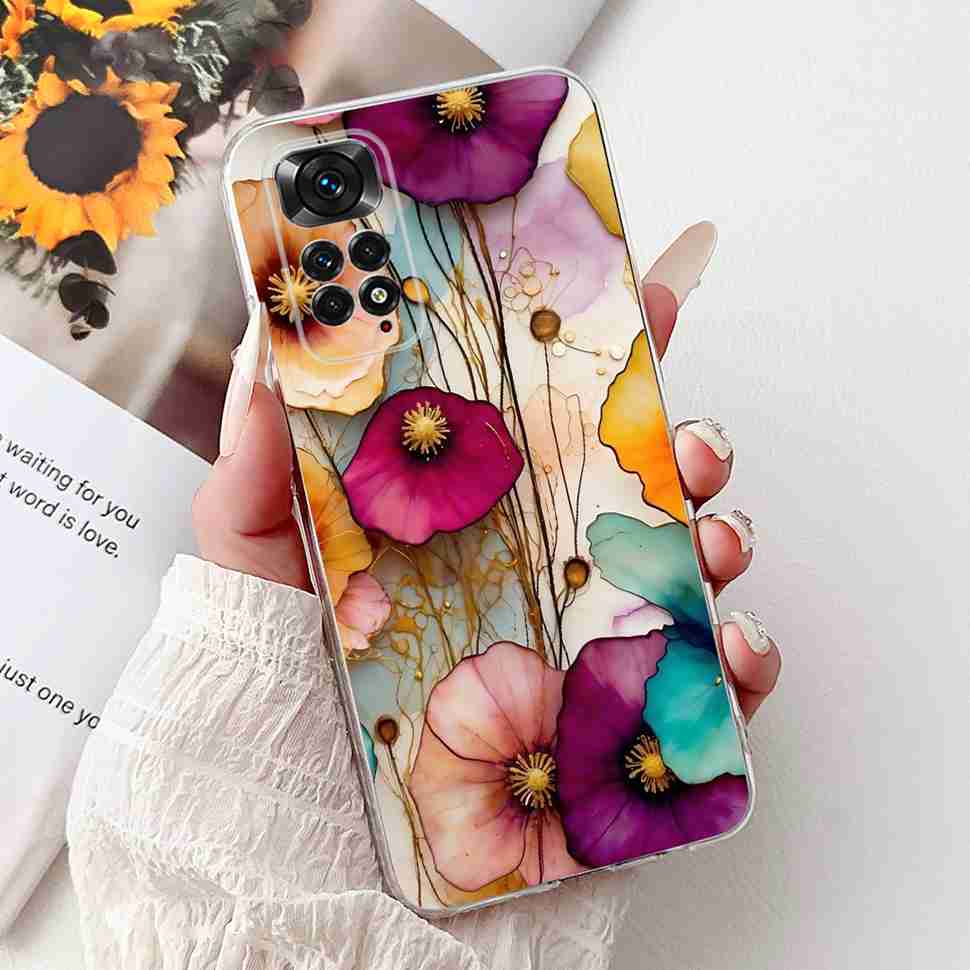Colourful Flower For Xiaomi Redmi Note 11 4G Case Silicone Soft ShockPoof Back Cover For Redmi Note 11S Note11s Note11 4G Cases