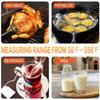 Cooking Thermometer Instant Read Long Stem Waterproof Stainless Steel Kitchen Thermometer Food Grade Probe for Deep Fry Drinks