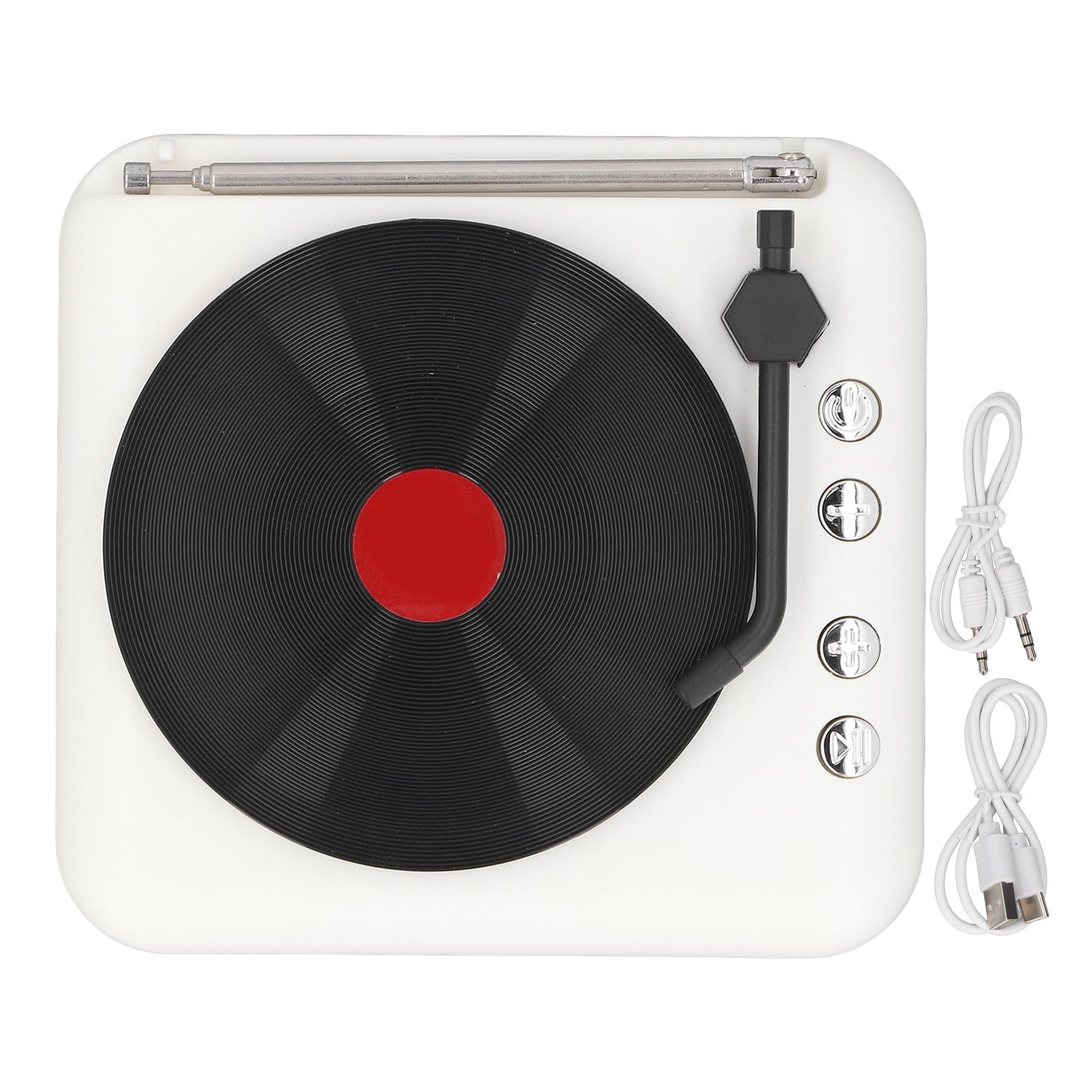 

Винтажный динамик BT, мини-инновационный небольшой динамик, винтажный проигрыватель пластинок, динамик для дома White