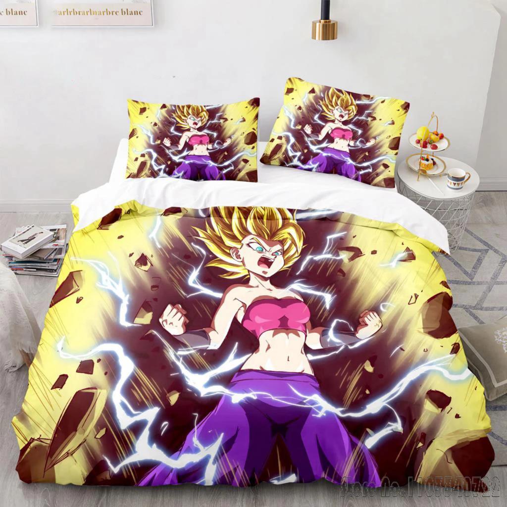 Japanese Anime Dragon Ball Duvet Cover Goku Bedding Sets For Boys Kids Teens Quilt Cover Pillowcases Children Christmas Gift