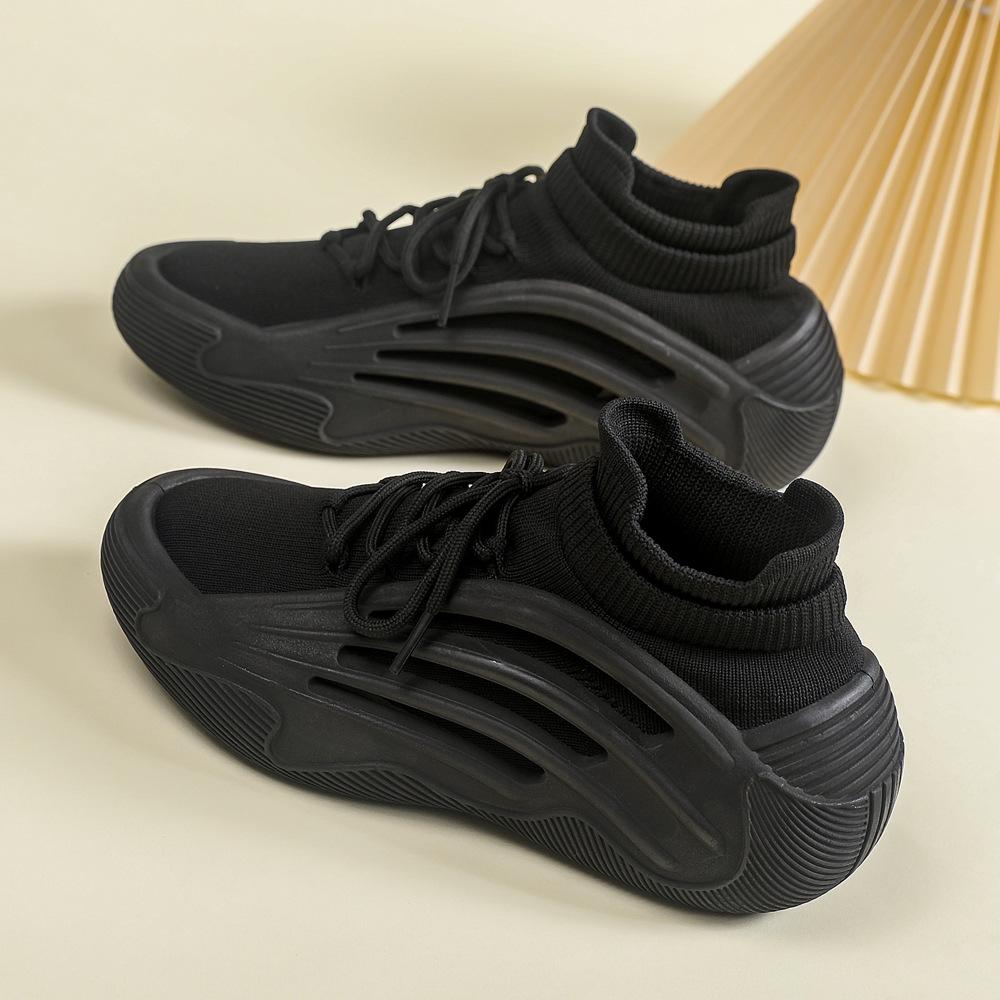 

Женские модные кроссовки-носки из флайнита на толстой подошве - Мягкие, дышащие, повседневные весенне-летние кроссовки 40 чёрный