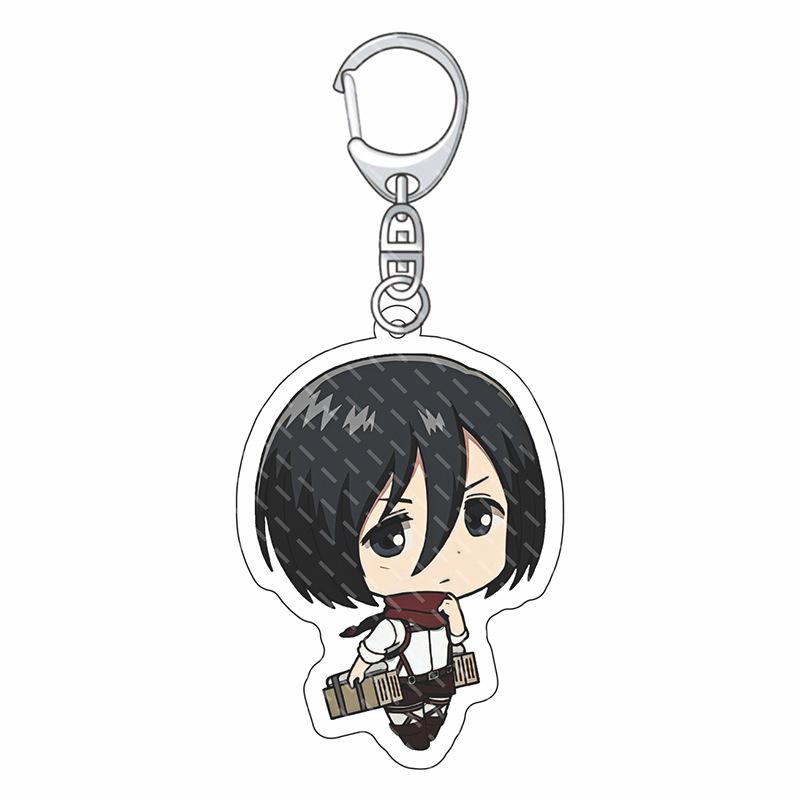 Anime Attack on Titan Keychain For Women Men Double Sided Acrylic Key Chain Bag Accessories Cartoon Birthday Gift 6 cm