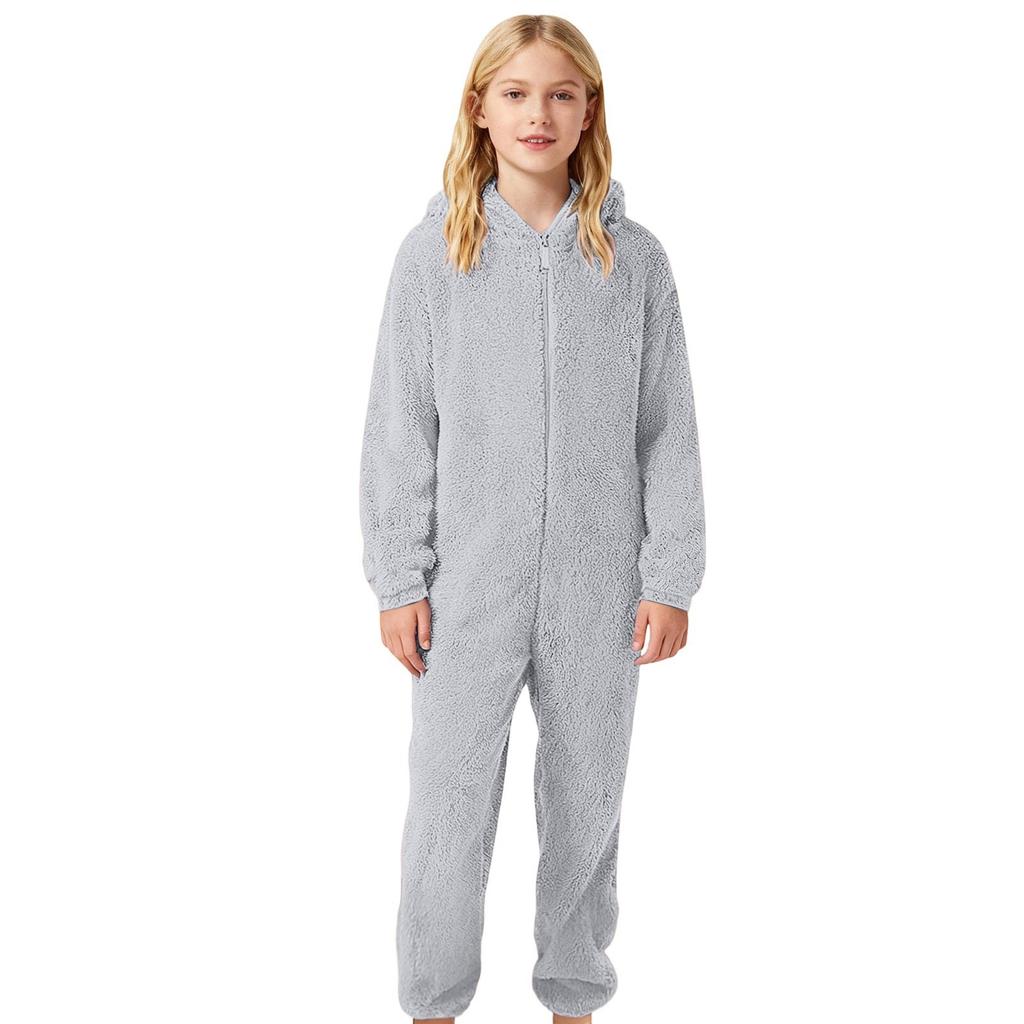 Kinder Modischer Lässiger Fleece-Jumpsuit