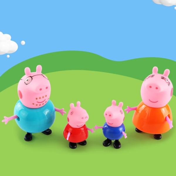 AjieQaQ Peppa Pig 14-Piece Figurine Set, Plastic Multicolor Collectible Display & Thematic Play Toys for Kids Ages 3+