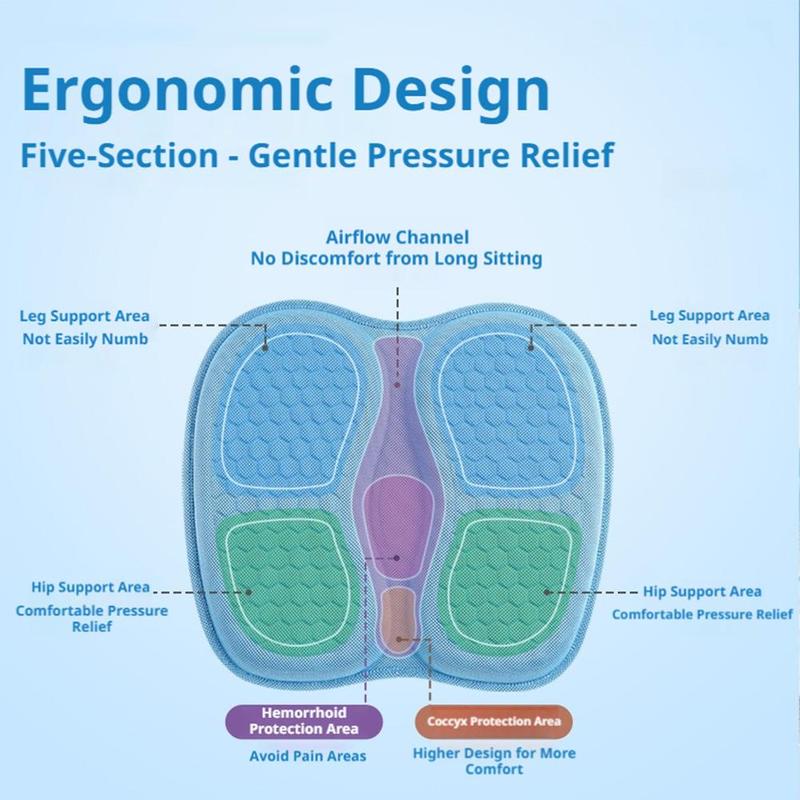 Summer Cooling Gel Seat Cushion Ergonomic Honeycomb Structure Breathable Non Slip Pad Suitable for Car Office Seating Comfort