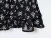2025 Autumn/Winter European Women's Waist-Cinching Printed Long-Sleeve Dress