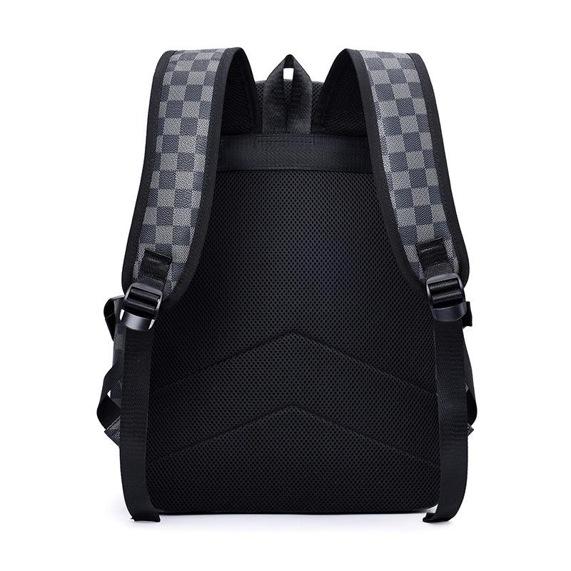 Stylish Men's Plaid Business Backpack: Versatile, Large-Capacity, Perfect for Commuting