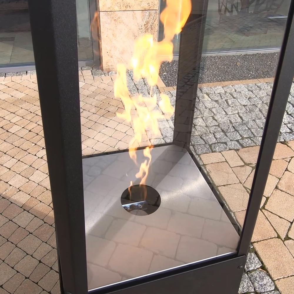 Outdoor Gas Heater Umbrella Steel Black 12 kW Set