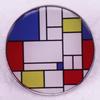Mondrian Style School Brooch - Modern Art Badge Accessory