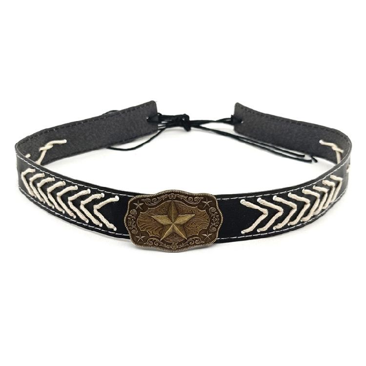 

Handmade Ethnic Hat Belts for Enhancing Western Cowboy Hats Blingbling Stitched Replacement Travel Accessory M