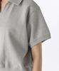 MUSINSA STANDARD WOMAN Women'S Double Knit Collared Short Sleeve Sweatshirt [Medium Grey]