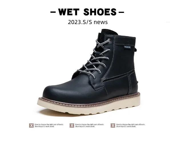 Pánské boty Americké retro boty na nářadí Ležérní Crazy Horse Kožené vintage pánské šněrovací kotníkové boty Hombre Zapatillas Hombe