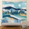 Abstract Mountain Geometric Print Tapestry Ins Sun Forest Landscape Wall Hanging Tapestry Home Bedroom Living Room Decoration