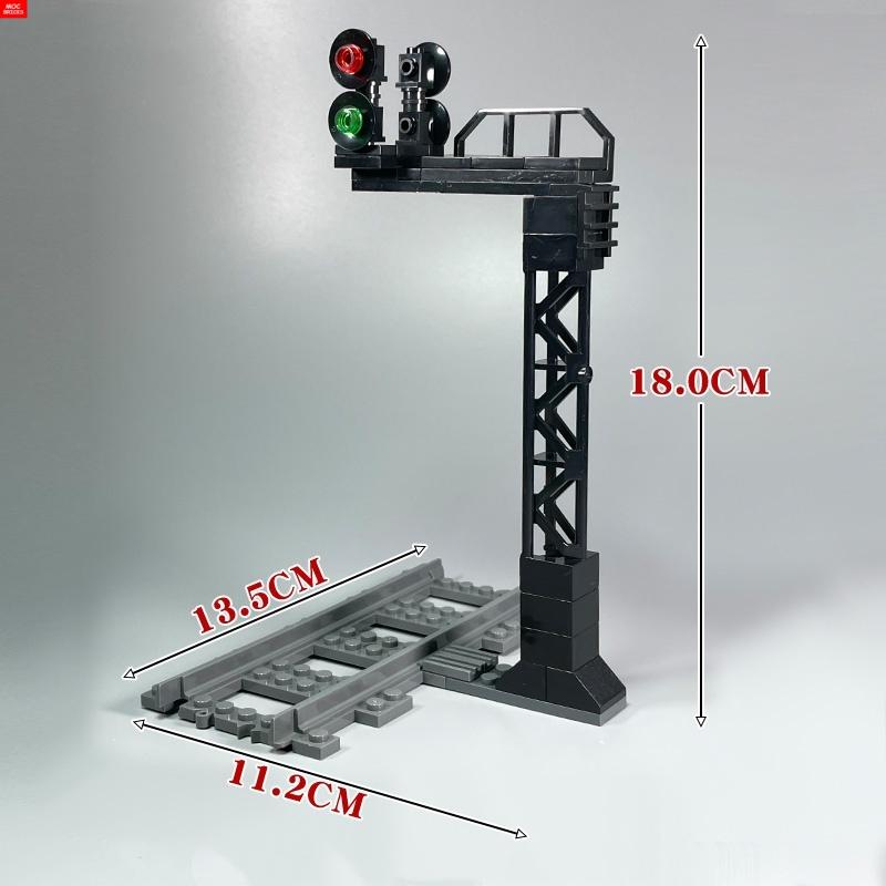 Non-Toxic Moc Bricks Railway Traffic Road Street Red Light Solar Crosswalk Sign Fence City Educational Building Blocks Dolls Kids Gifts