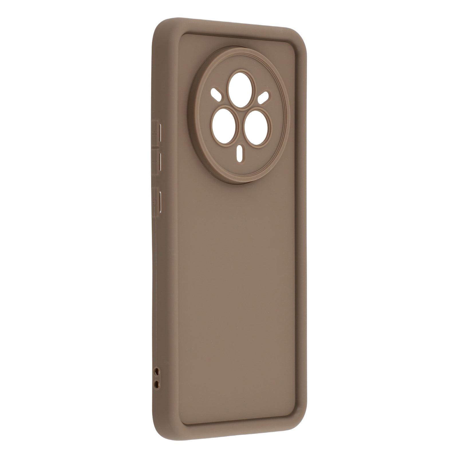 

For Realme 14 Pro 5G Case Grooved Design TPU Anti Slip Phone Cover Beige