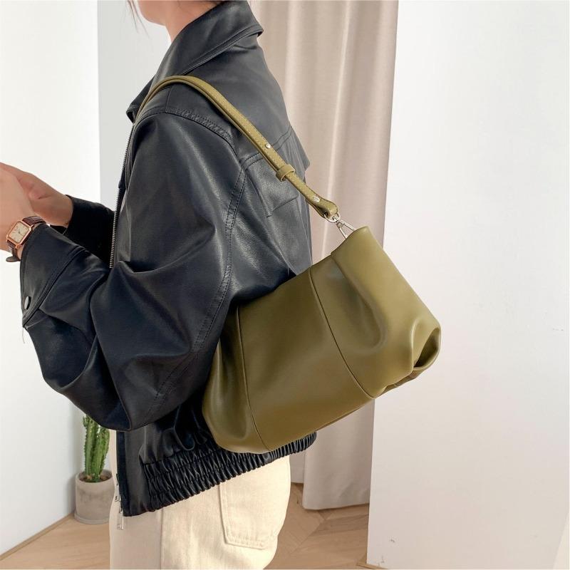 Soft Pleated Underarm Bag Niche Solid Color Portable Shoulder Bag Women's Fashion Versatile Messenger Bag Women's