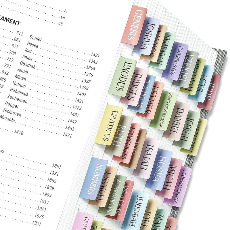 3 Sheets(90Pcs) Bible Tabs Large Print And Easy-To-Read Bible Journaling Supplies Self-Adhesive Index Label Sticker Stationery
