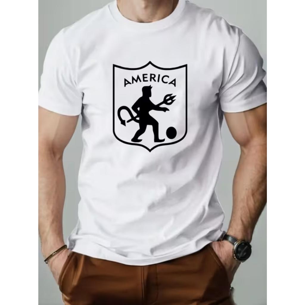 New Summer Men's Fashion T-shirt Personality Simple Pattern Printed Men's T-shirt Top