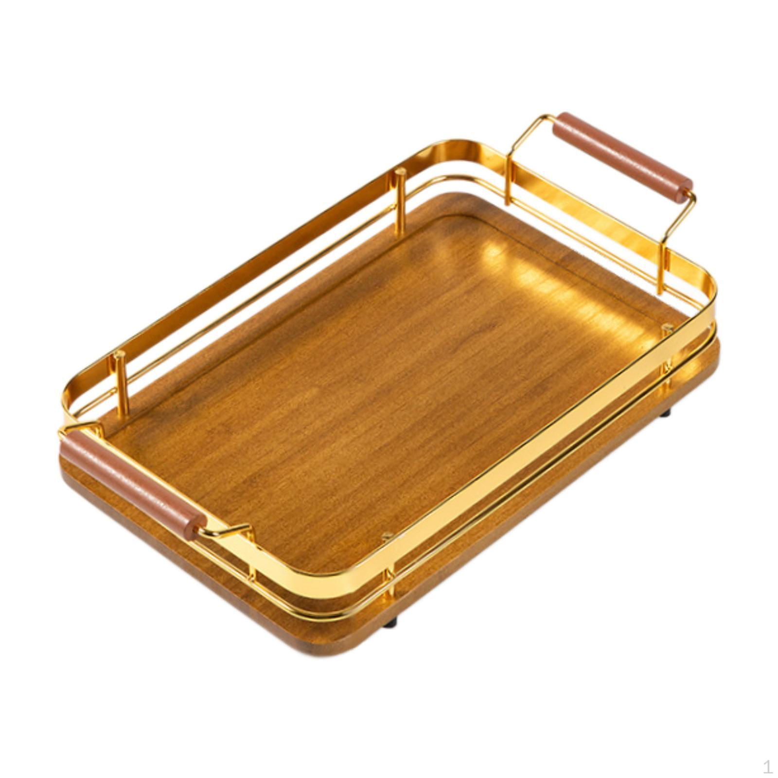 

Прямоугольный поднос для барбекю с двумя ручками, украшение в винтажном стиле, чайный ужин для 30cmx20cmx6.5cm