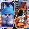 For Samsung Galaxy A14 Cute Flower Cat Pattern Phone Case For SamsungA14 A 14 4G 5G SM-A145F A146B Soft Silicone TPU Back Cover