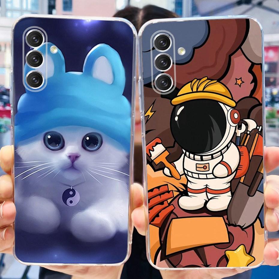 For Samsung Galaxy A14 Cute Flower Cat Pattern Phone Case For SamsungA14 A 14 4G 5G SM-A145F A146B Soft Silicone TPU Back Cover