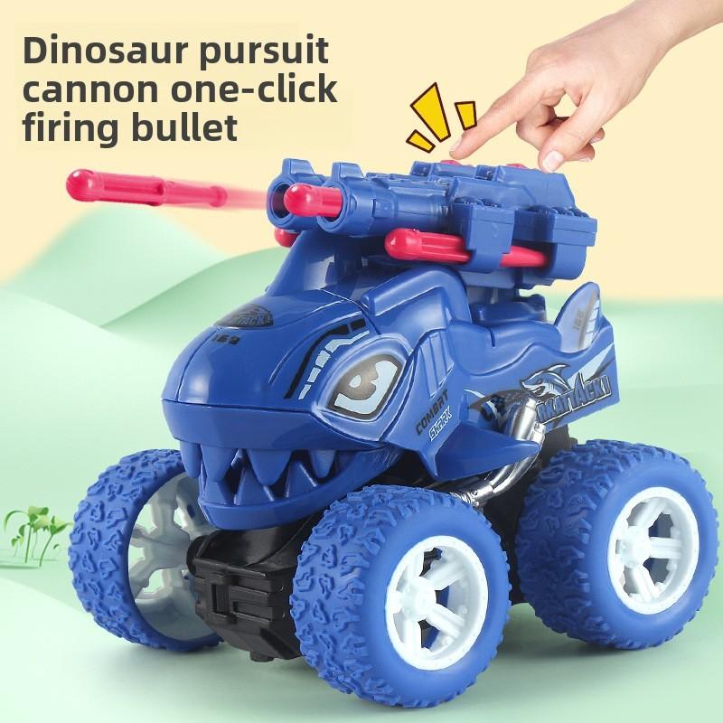 Childrens Dinosaur Inertia Double Launch Toy Car For Sensory And Motor Skills Development