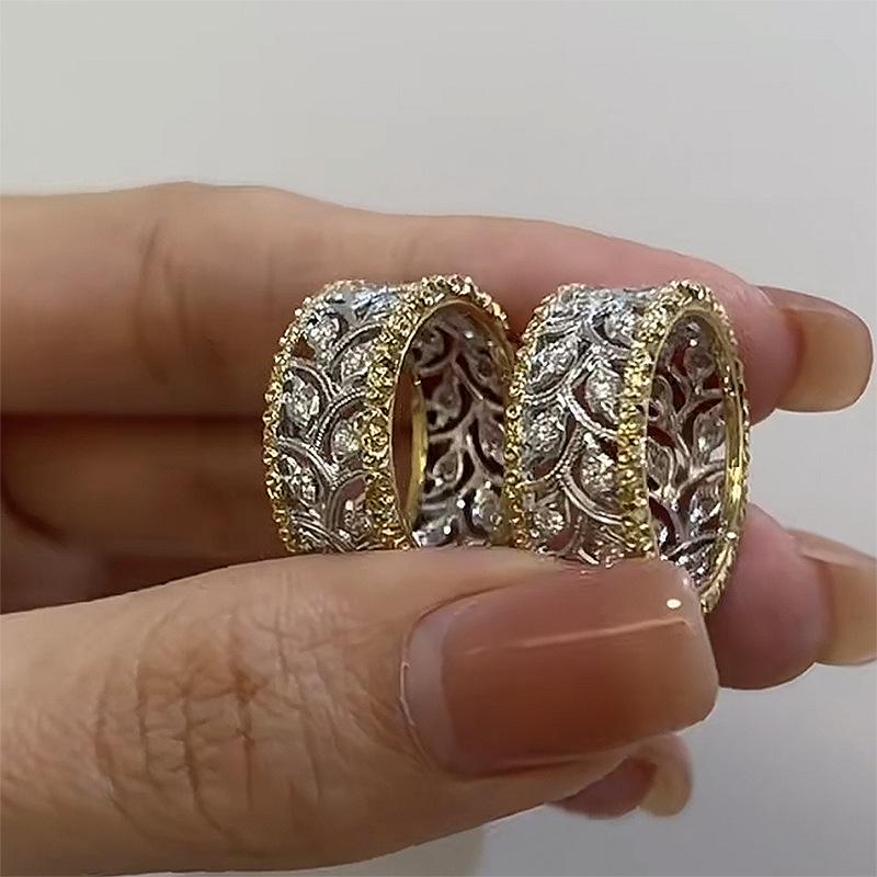 Luoxi Temple Jewelry: 925 Sterling Silver Retro Hollow Ring for Women - New Light Luxury Style