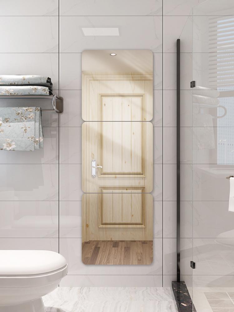 Round Soft Acrylic Wall Sticker Mirror - Self-Adhesive Full Body HD Mirror for Dressing Room